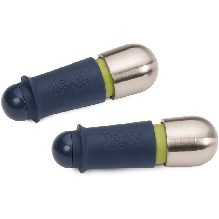 Proppar till vinflaskor, 2 st, BARWISE TWIST LOCK, Joseph Joseph, Silver/ Blå