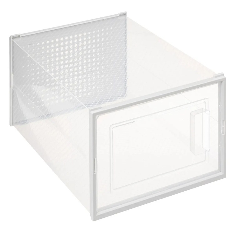 Skolåda, Stapelbar, MEDIUM RANGE CHAUS BOX, 33,5 x 23,2 x H 14 cm, Vit / Transparent