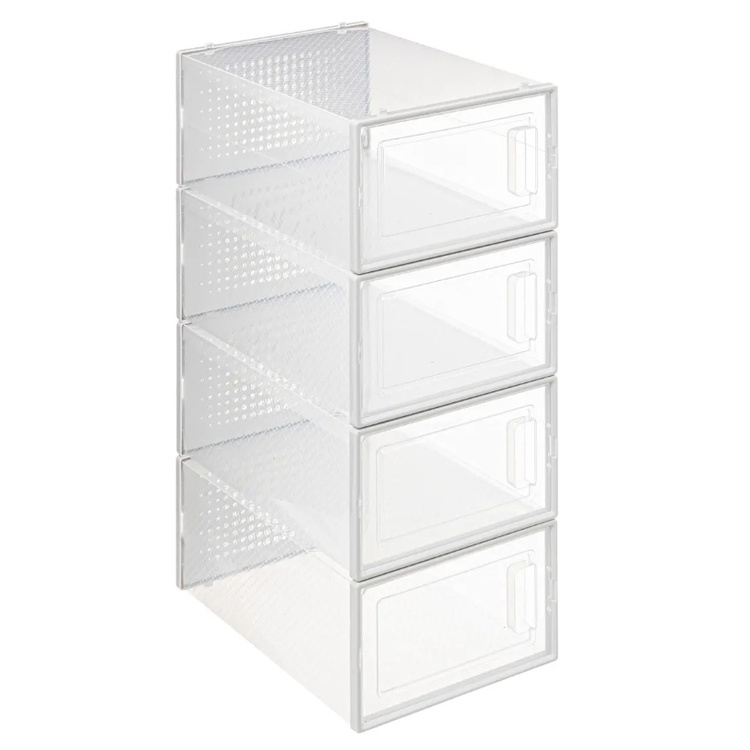 Skolåda, Stapelbar, MEDIUM RANGE CHAUS BOX, 33,5 x 23,2 x H 14 cm, Vit / Transparent