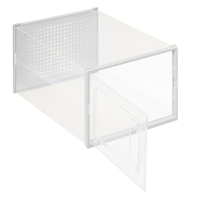 Skolådor, 4 st, Stapelbara, MEDIUM RANGE CHAUS BOX, 33,5 x 23,2 x H 14 cm, Vit / Transparent