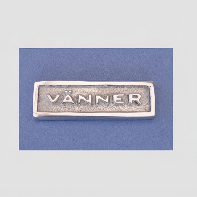 Metallskylt med ram, Vänner