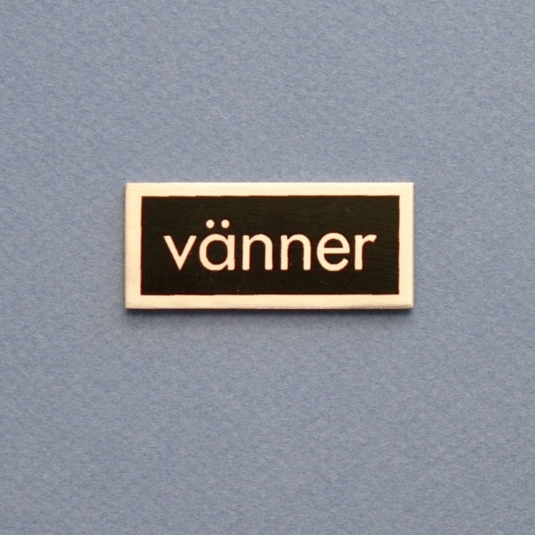 Metallskylt, Vänner, Svart