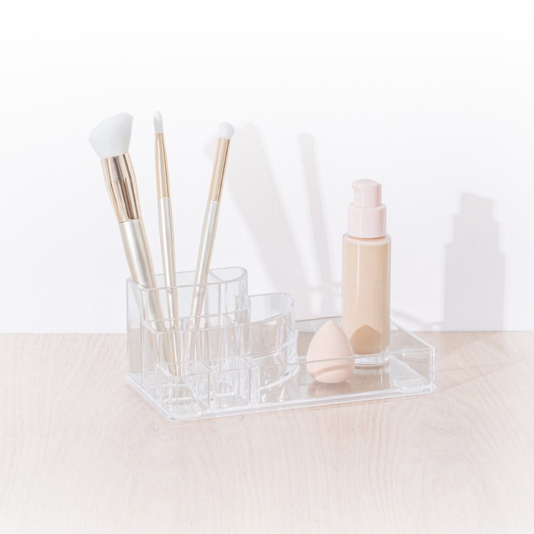 Sminkställ med 8 fack, SELENA ORGANISEUR MAQUILLAGE, 17,3 x 6,6 x H 9,4 cm, Klar