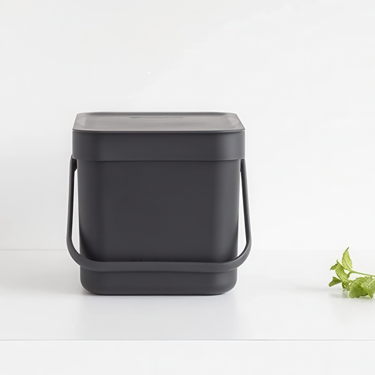 Sophink med lock och handdtag 6L, Brabantia, Mörkgrå