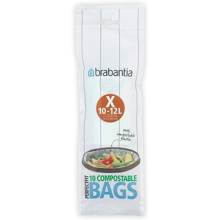 Kompsoterbar soppåse med dragband 10-pack 10-12L, Brabantia