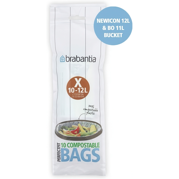Kompsoterbar soppåse med dragband 10-pack 10-12L, Brabantia