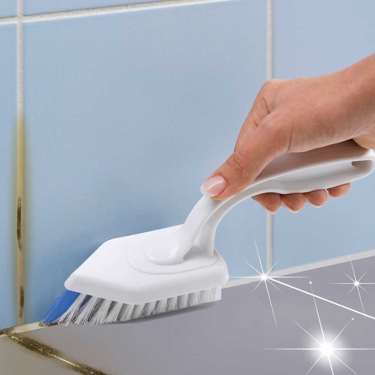 Specialformad Borste för kakelfogar, PROFI GROUT BRUSH, Vit / Blå 