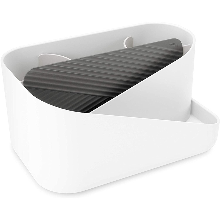 Ställ för hårtork mm , UMBRA GLAM HAIR TOOLS ORGANISER, 26,5 x 17 x H 12,5 cm, Vit / grå