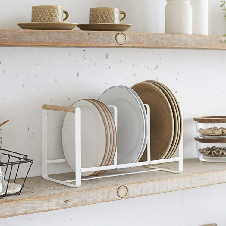 Ställning för Tallrikar, Långt, TOSCA DISH ORGANIZER, 34,5 x 16,5 x H 20 cm, Yamazaki, Vit