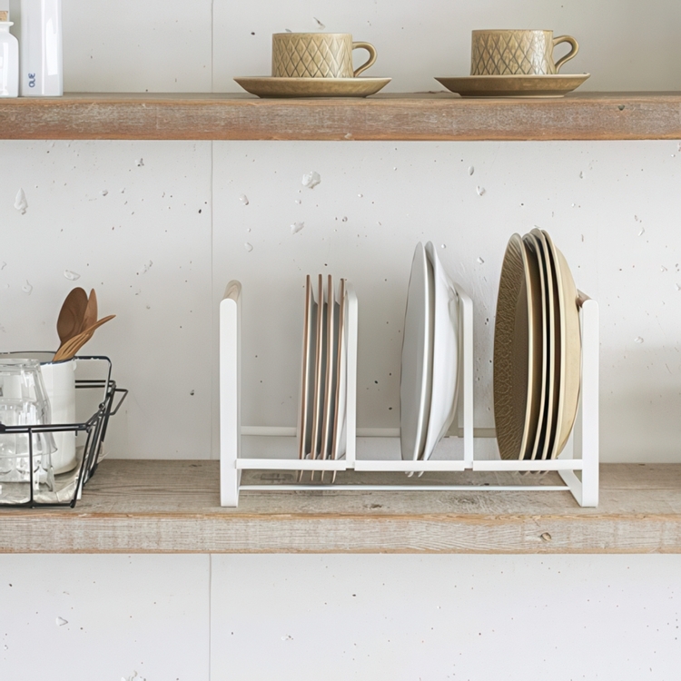 Ställning för Tallrikar, Långt, TOSCA DISH ORGANIZER, 34,5 x 16,5 x H 20 cm, Yamazaki, Vit