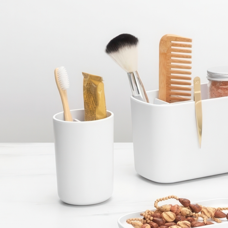 Tandborstmugg med avdelare, Brabantia, Vit