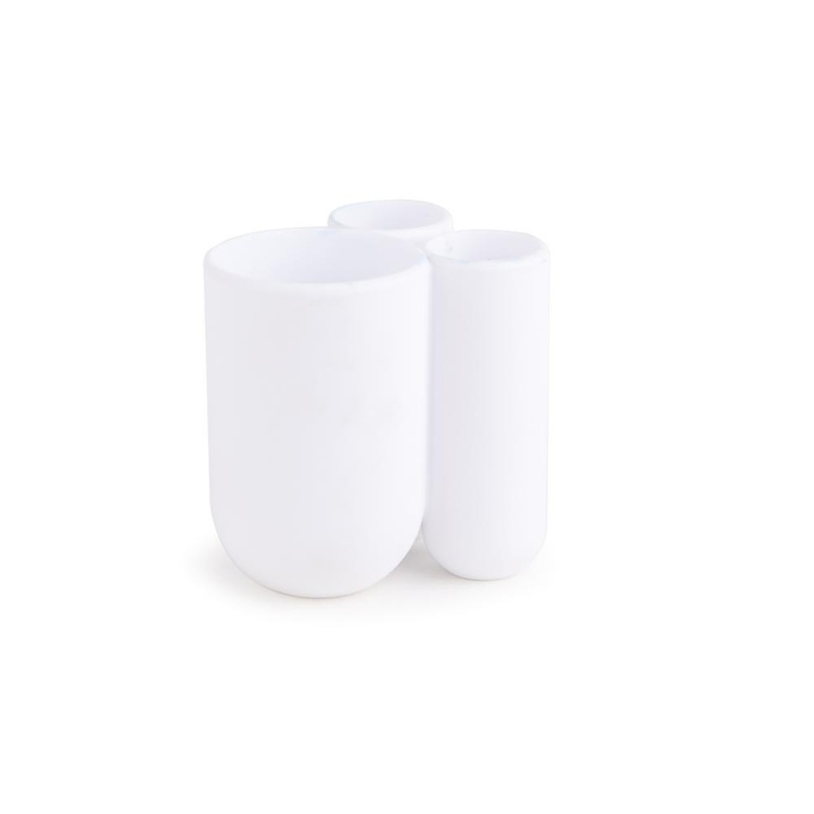 Tandbortsmugg / Pennkopp, TOUCH, 10 x 8 x H 10 cm, Umbra, vit