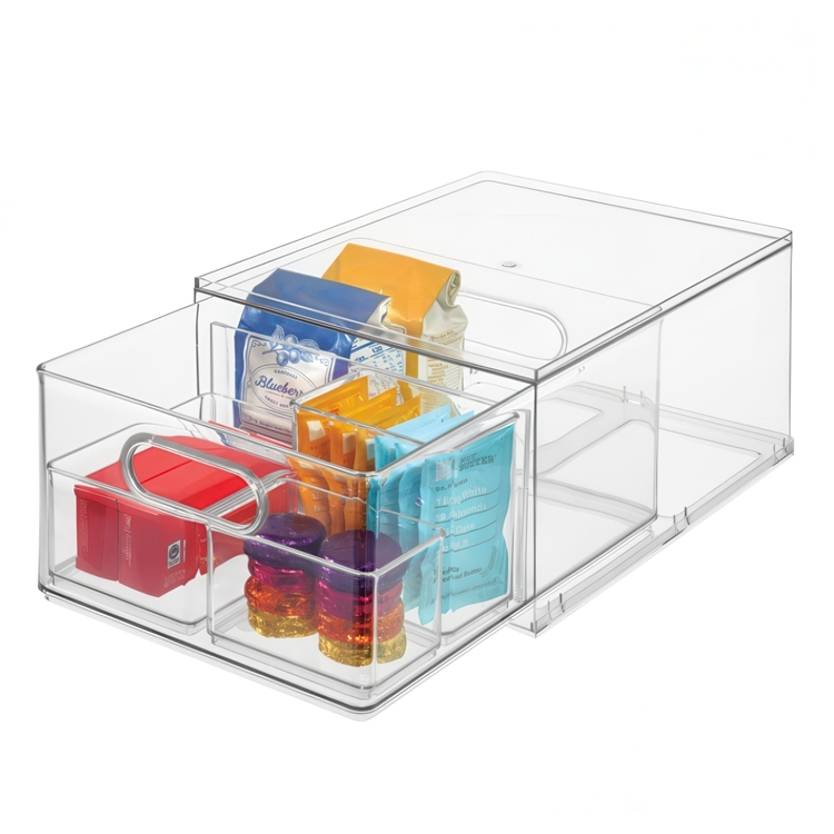 Utdragbar låda med avdelare, THE HOME EDIT ALL PURPOSE BIN DRAWER, 27,3 x 35,6 x H 17cm, Transparent