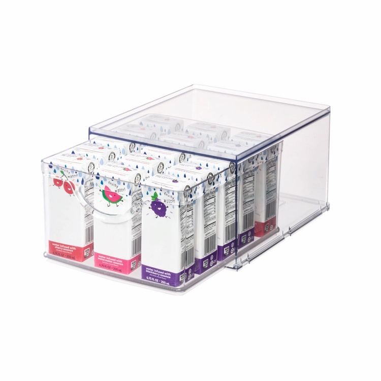 Utdragbar låda. Stapelbar, RPET CABINET BIN DRAWER, 26,5 x 22,4 x H 14,6 cm, Transparent