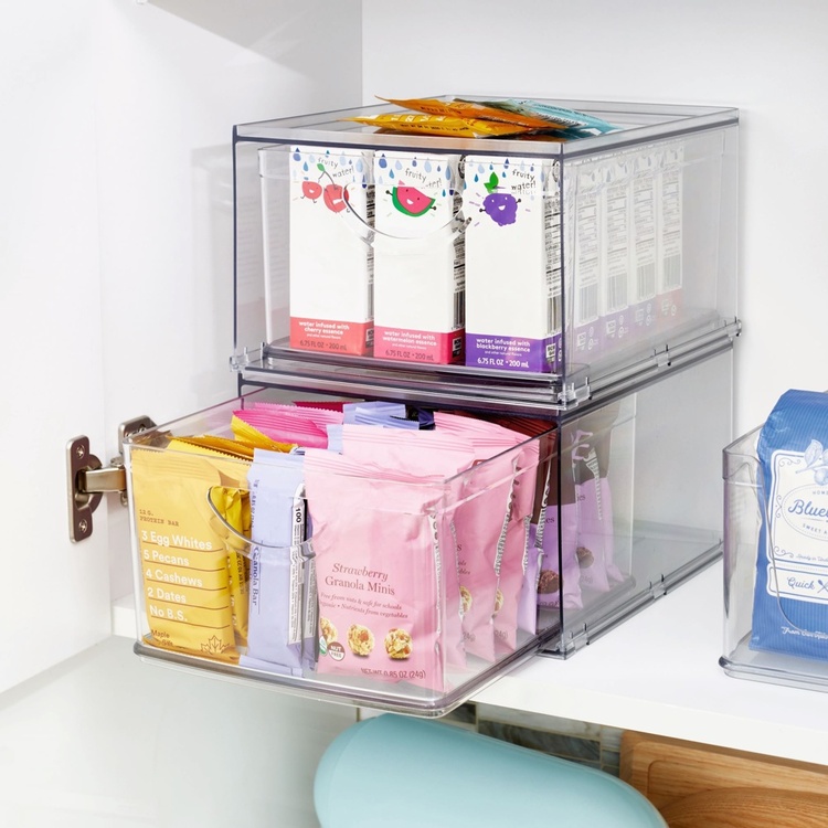 Utdragbar låda. Stapelbar, RPET CABINET BIN DRAWER, 26,5 x 22,4 x H 14,6 cm, Transparent