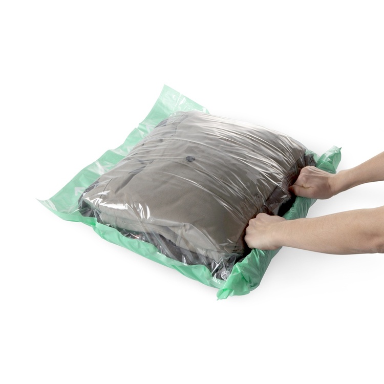Vakuumpåsar, 2 st, MANUAL ROLL-UP, Large, 70 x 55cm, Klar / Grön