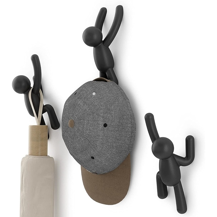 Väggkrokar, Dekorativa, 3 st, UMBRA BUDDY HOOKS, Svarta