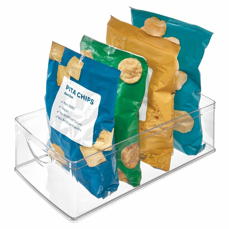 Öppen låda med handtag, Stapelbar, Djup, RPET CABINET BIN, 40,6 x 20,3 x H 12,7 cm, Transparent